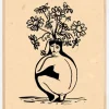Woman in vase Plakat (21x29.7 cm (A4))
