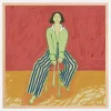 Woman on stool Plakat (30x30 cm)