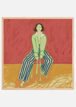 Woman on stool Plakat (30x30 cm)