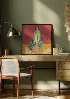 Woman on stool Plakat (30x30 cm)