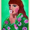 Woman Smoking a Flower Plakat (21x29.7 cm (A4))