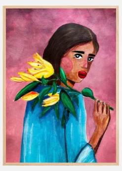 Woman With Lily Plakat (21x29.7 cm (A4))