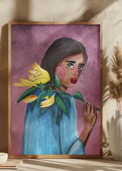 Woman With Lily Plakat (21x29.7 cm (A4))