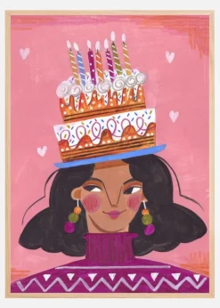 Woman with pie Plakat (21x29.7 cm (A4))