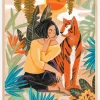 Woman with Tiger Plakat (21x29.7 cm (A4))