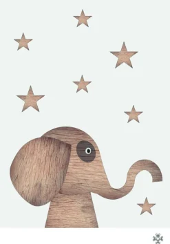 Wood elephant Light Plakat (21x29.7 cm (A4))