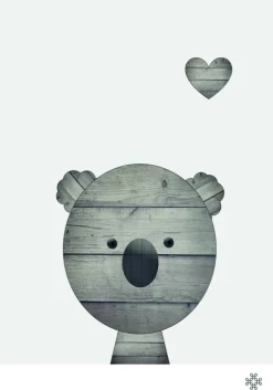 Wood koala Plakat (21x29.7 cm (A4))