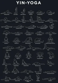 Yoga - Navy Plakat (21x29.7 cm (A4))