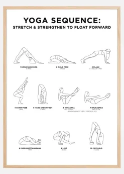 Yoga Sequence - Stretch & Strengthen To Float Forward - White Plakat (21x29.7 cm (A4))