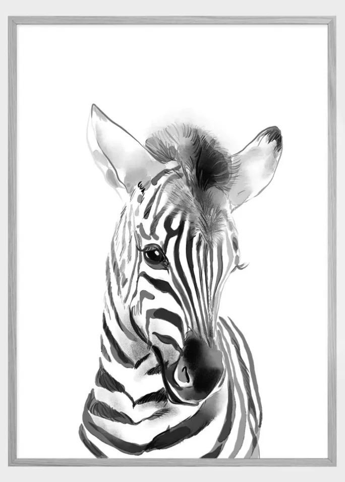 Zebra Watercolor Plakat (21x29.7 cm (A4))